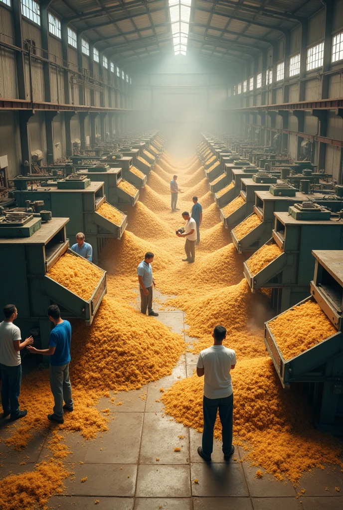 A ginger processing centre with  cleaning slicing peeling drying machine doing high quantity of ginger processing with 10 labours(please show the ginger)
