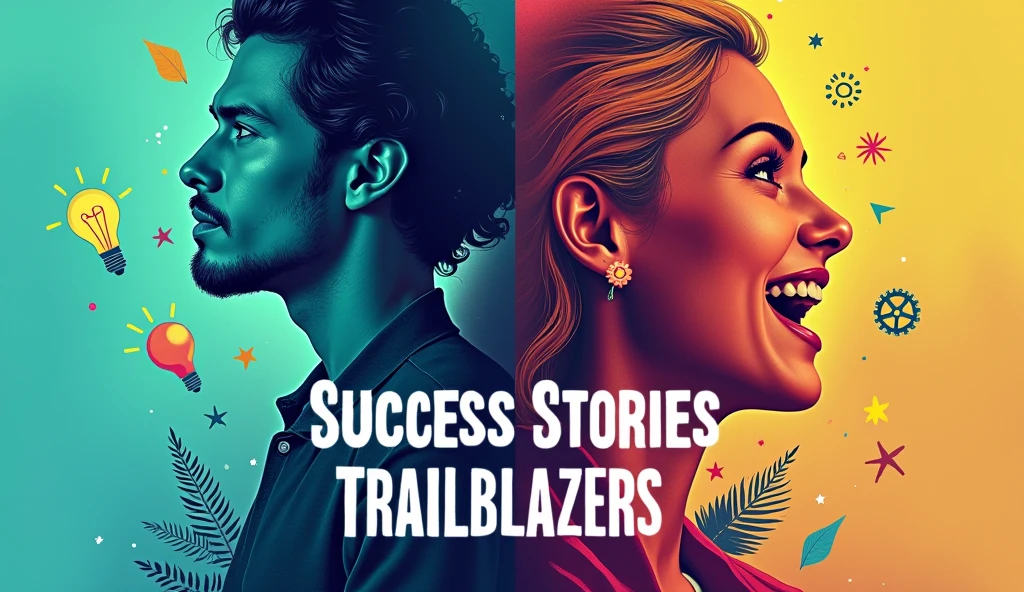 **Title:** “Success Stories of Introverted Trailblazers”
**Image Elements:**
1. **Background Color:** Utilize a vibrant gradient similar to MrBeast's aesthetic, featuring bold, eye-catching colors (like electric blue and bright green) blended with dynamic shapes that give it a modern and energetic feel. This draws in viewers while still maintaining an element of calmness associated with introversion.
2. **Main Focus:** Create a split-image design with two striking human faces:
- **Left Side:** Display an introverted professional with a thoughtful expression, showcasing confidence and depth.
- **Right Side:** Show a person radiating positivity and energy, possibly in mid-laughter or giving a thumbs-up to symbolize achievement and success.
3. **Text Overlay:**
- Use a bold, dynamic font that grabs attention, in high-contrast colors like white or neon yellow for maximum visibility.
- Prominent text examples: “How Introverts Succeed!” or “Unleashing Quiet Power!” positioned in a prominent arc along the top third of the thumbnail.
- A catchy subtitle in a smaller, engaging font at the bottom saying “Real Stories | Real Strategies.”
4. **Visual Icons:** Incorporate vibrant, playful graphic elements like glowing lightbulbs and spinning gears around the faces. Make them bright and slightly oversized to enhance appeal while remaining semi-transparent so the main images remain the focus.
5. **Facial Expressions:** Capture an inspiring, relatable look on the introverted individual’s face (e.g., thoughtful yet optimistic) to convey connection and motivation. The successful counterpart should exude warmth and excitement through an engaging, genuine smile encouraging viewers to learn more.
6. **Branding:** Integrate a small, stylish logo or watermark of the channel, positioned subtly in one of the corners, ensuring it meshes smoothly with the overall design without being distracting.
**Additional Elements:**
- Include a vibrant quote or statistic bubble nea