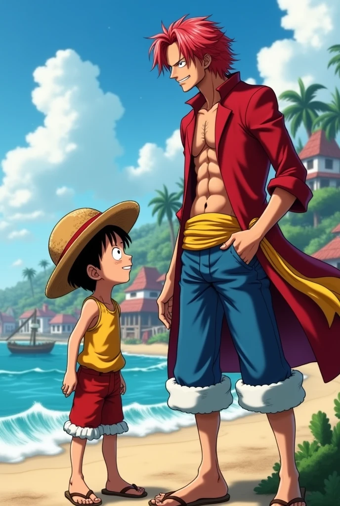 Luffy and shanks. When luffy child