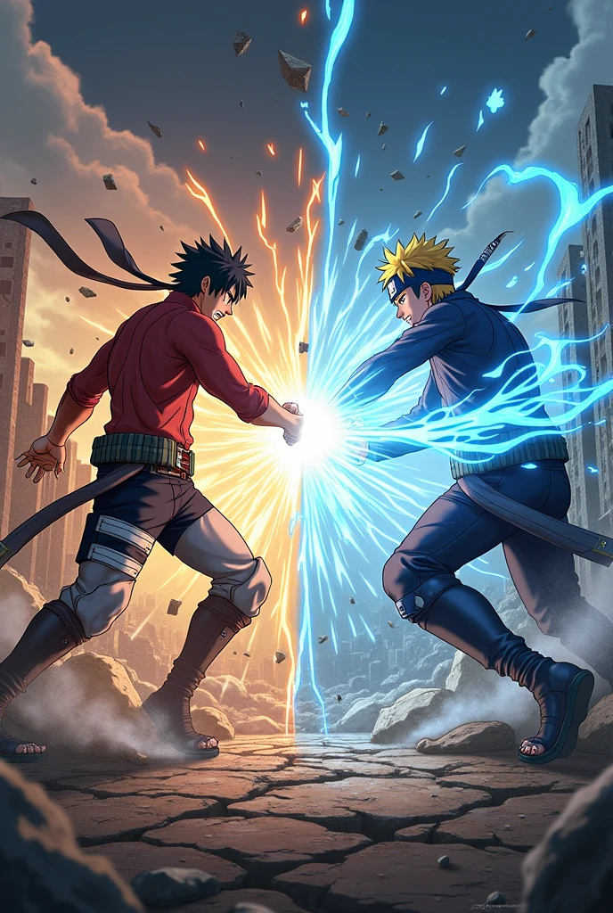 Eren fighting Naruto