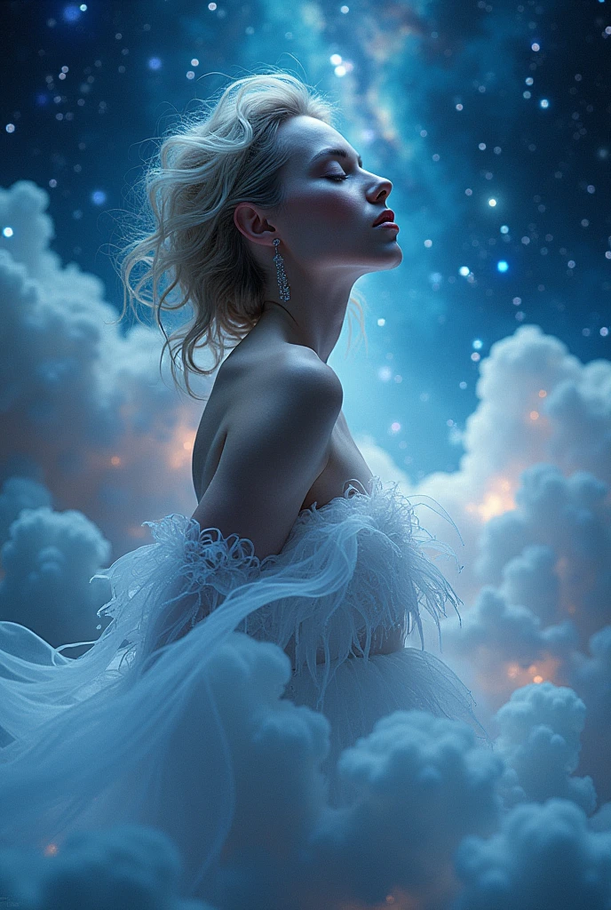 I'm taking photos for a new concept perfume. Create perfume concept photo in the style of "Cosmic"
