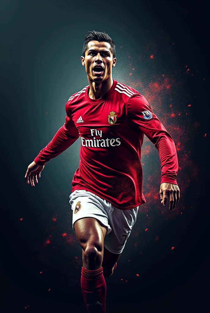 Make a logo written, a super cool one dont forget the username Fabiane make it look more like a youtube banner, more manly not cartoonish and more eye catching and as a 4K ULRA HD wallpaper for my laptop with a super cool font and cool background with CR7 in it