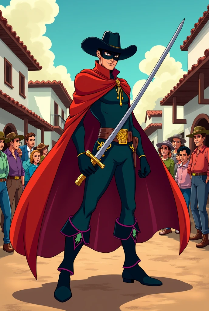 Generate an image of the 1957 Zorro series in cartoon