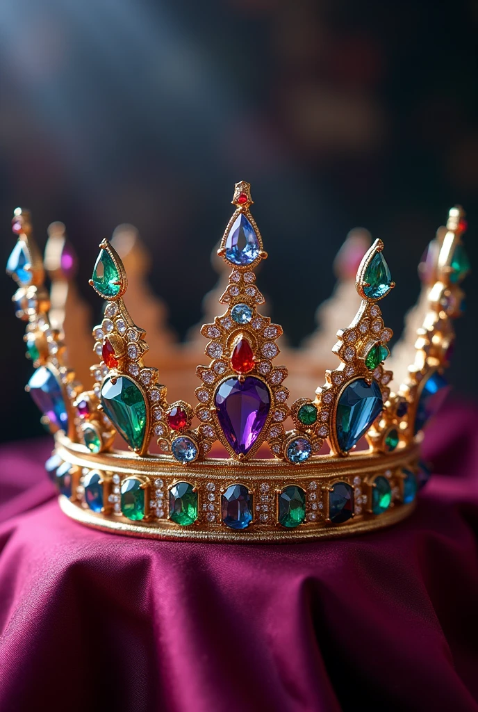 Beautiful crown with multi-colored stones
