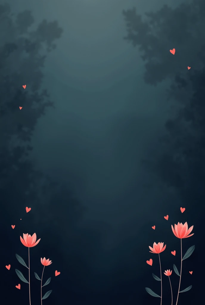 A background for chat text with darkmode color/mix heart theme not much decoration just do it simply without watermark and dark mode heart/flower