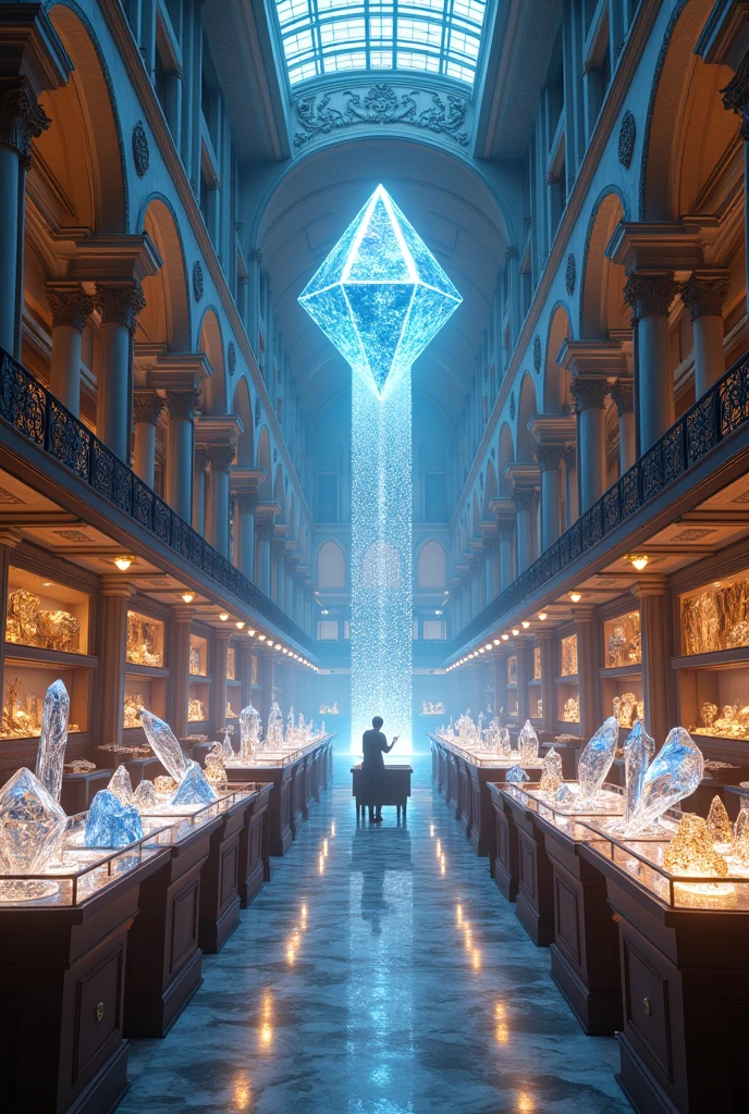 Diamond and crystal factory inside famous gallery-style museum