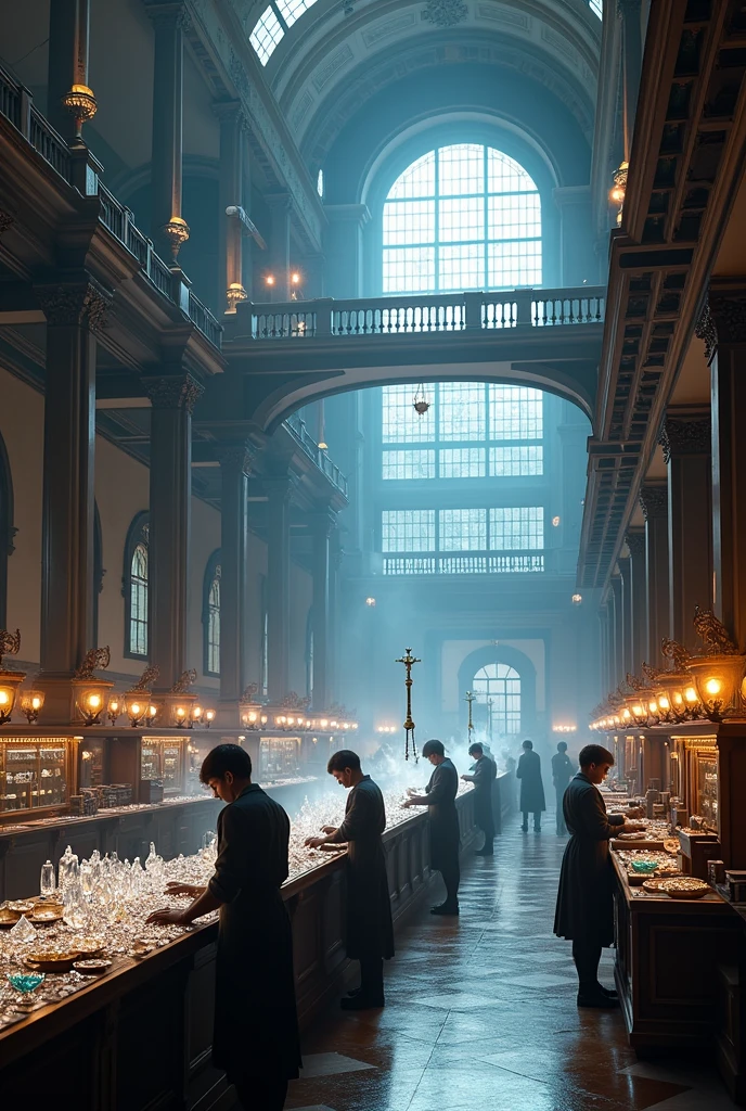 Diamond and crystal factory inside famous London gallery-style museum