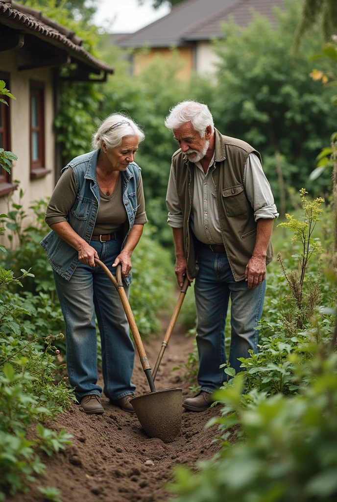A couple rebuilding and caring for an ugly garden.