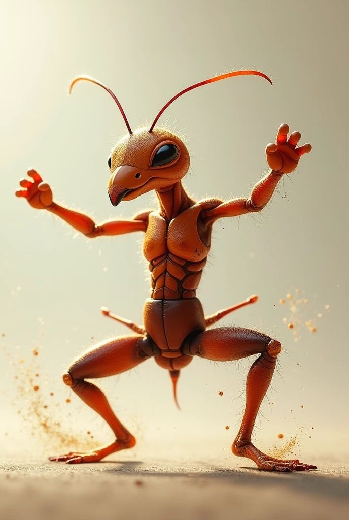 Kung fu playing ant
