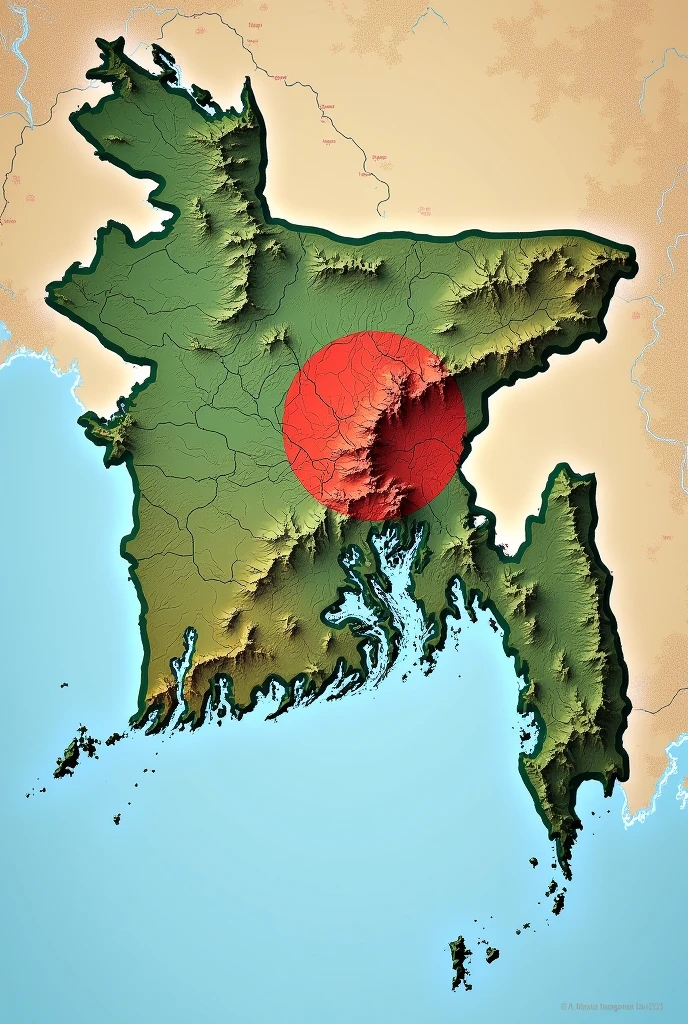 Bangladesh map including independent victory