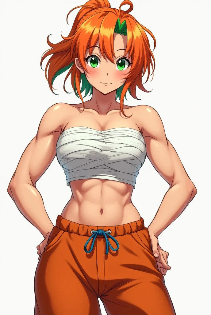 attractive welsh woman, ripped muscle, muscular body, pale skin, smile(blush), nude, sixpack abs, [ultra detailed skin:1.2], green eyes, ginger hair, hair bun, 8k uhd, pussy, stand,