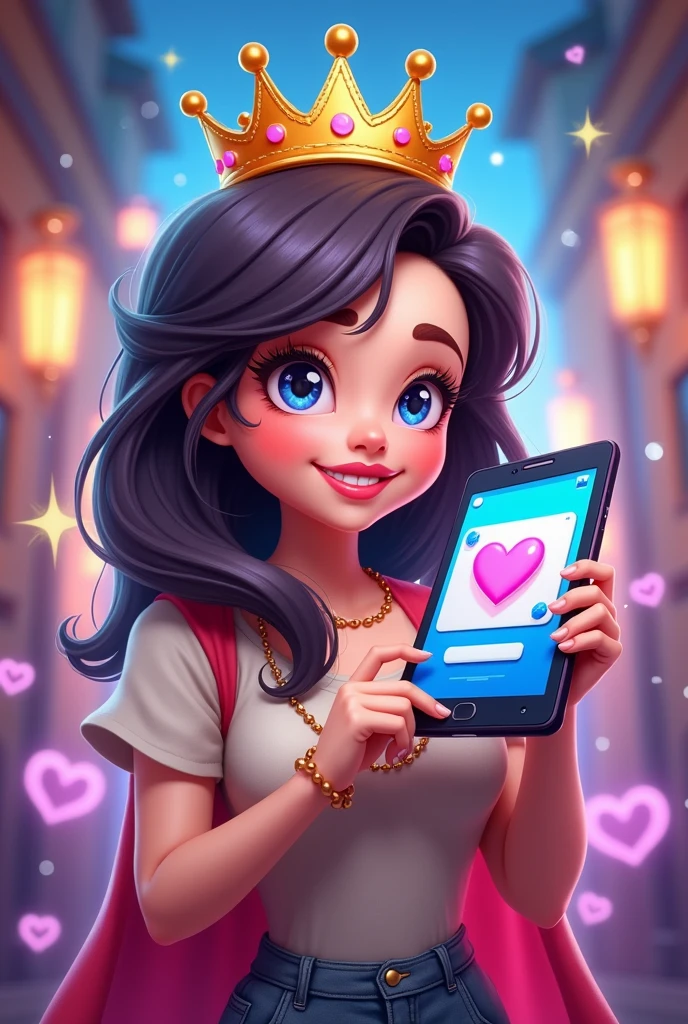 Profile picture for my new YouTube account QuizQueen. You have to recognize a mobile phone as well as a crown and question mark. You should be able to see possible answers.