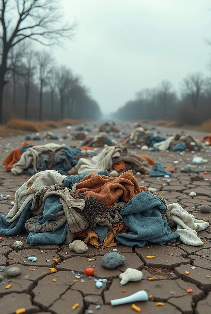 A fabric waste in open areas which cause pollution