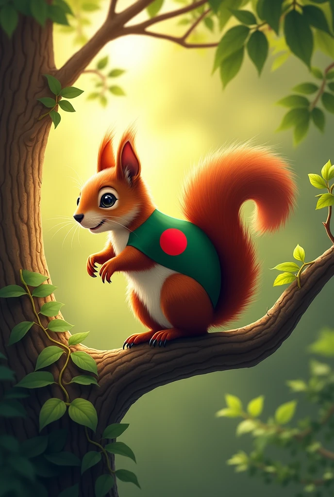 Squirrel with Bangladeshi flag