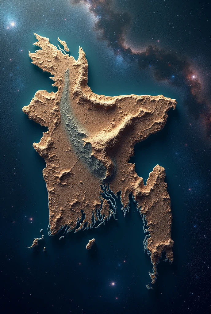 Bangladesh map from the galaxy 