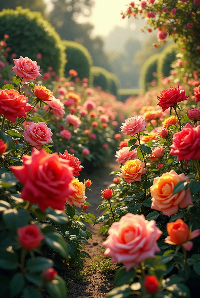 Garden of multi colour rose