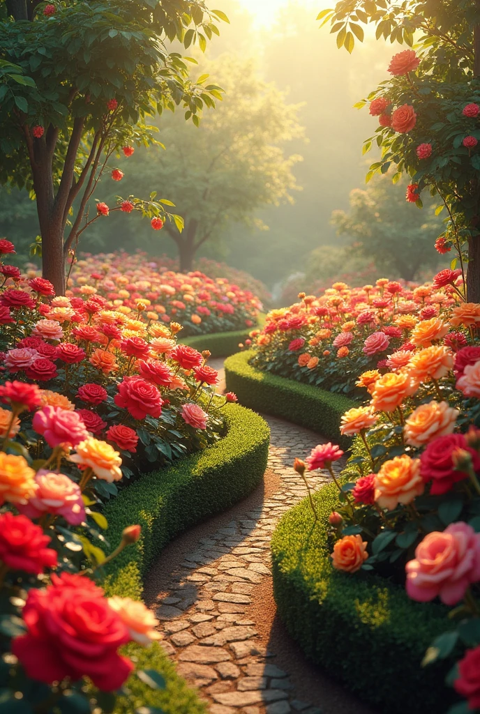 Garden of multi colour rose
