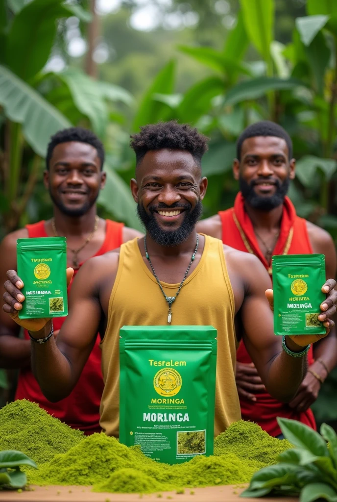 Men advertising Tesfalem moringa moringa poweder 