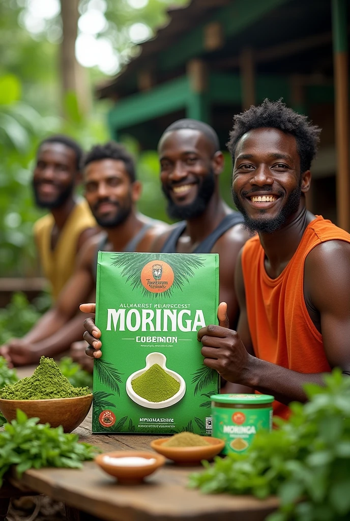 Men advertising Tesfalem moringa moringa poweder 
