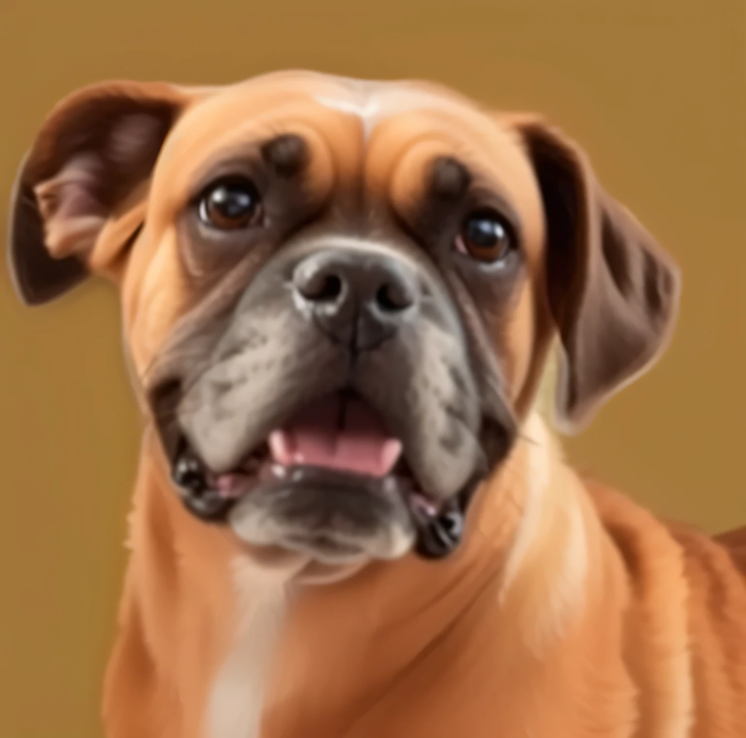 a very cute furry dog, hairs drawn like cartoon, perfectly drawn eyes, eyes like a cartoon drawing, beautiful eyes, perfect eyes, she is very happy, she is smiling, the image is very detailed