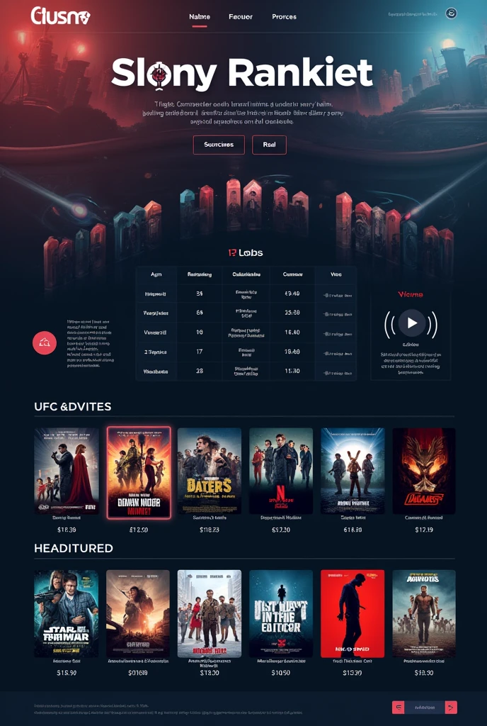 A format where I can rank movies according to the votes they got which I got while executing a survey and a place for big headlines and 4 spot for movies posters 