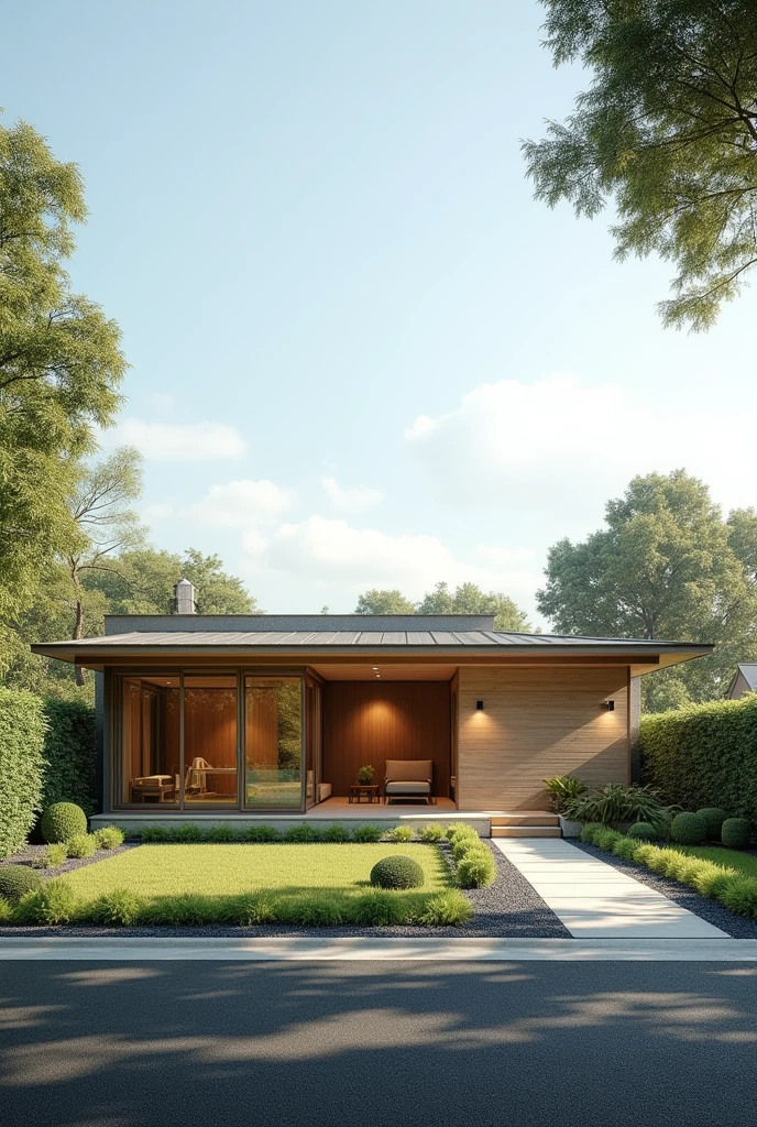 (photorealism:1.2) single-storied, 3 bedrooms, 3 bathroom, muji style