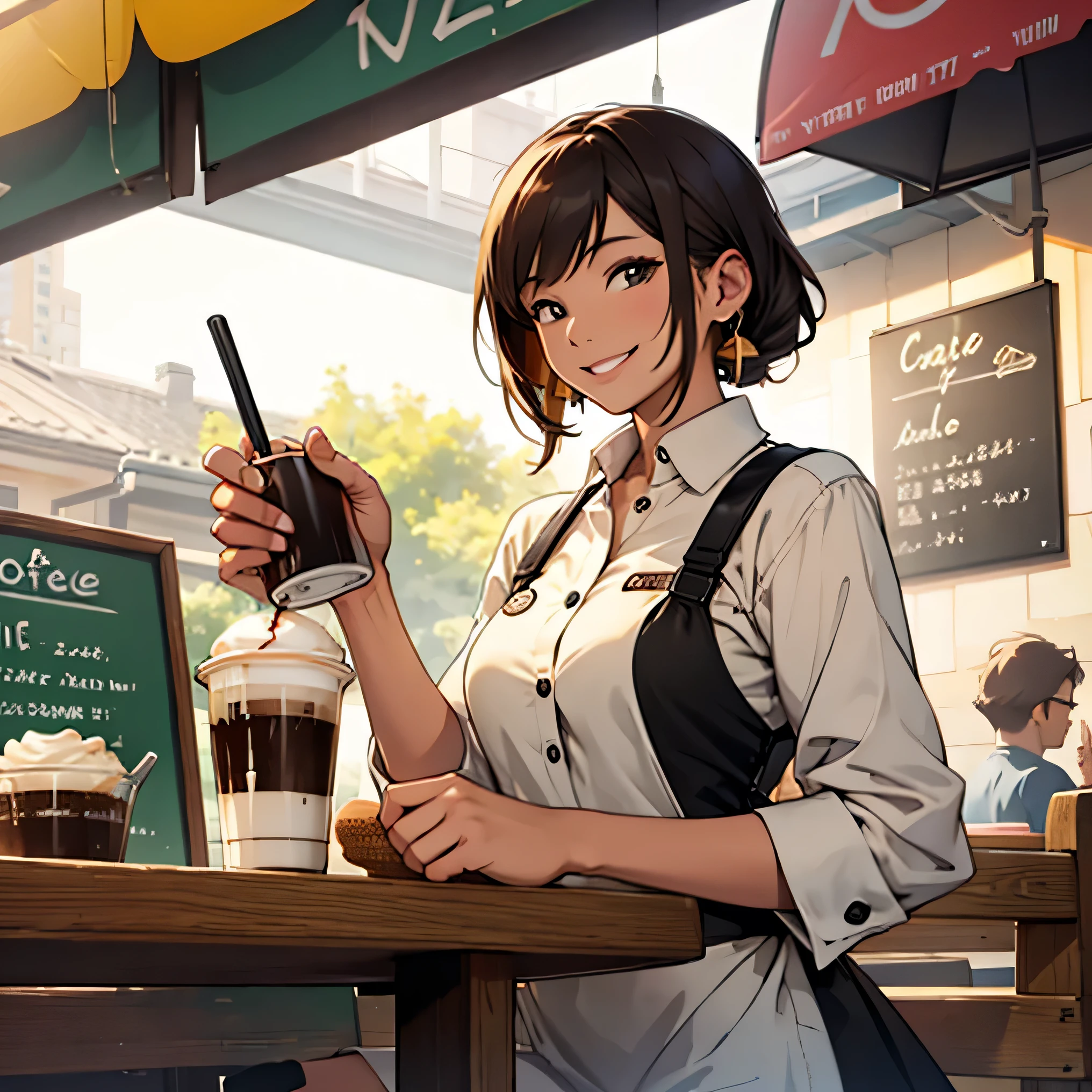 Cafe、coffee、Frappuccino、smile、career woman