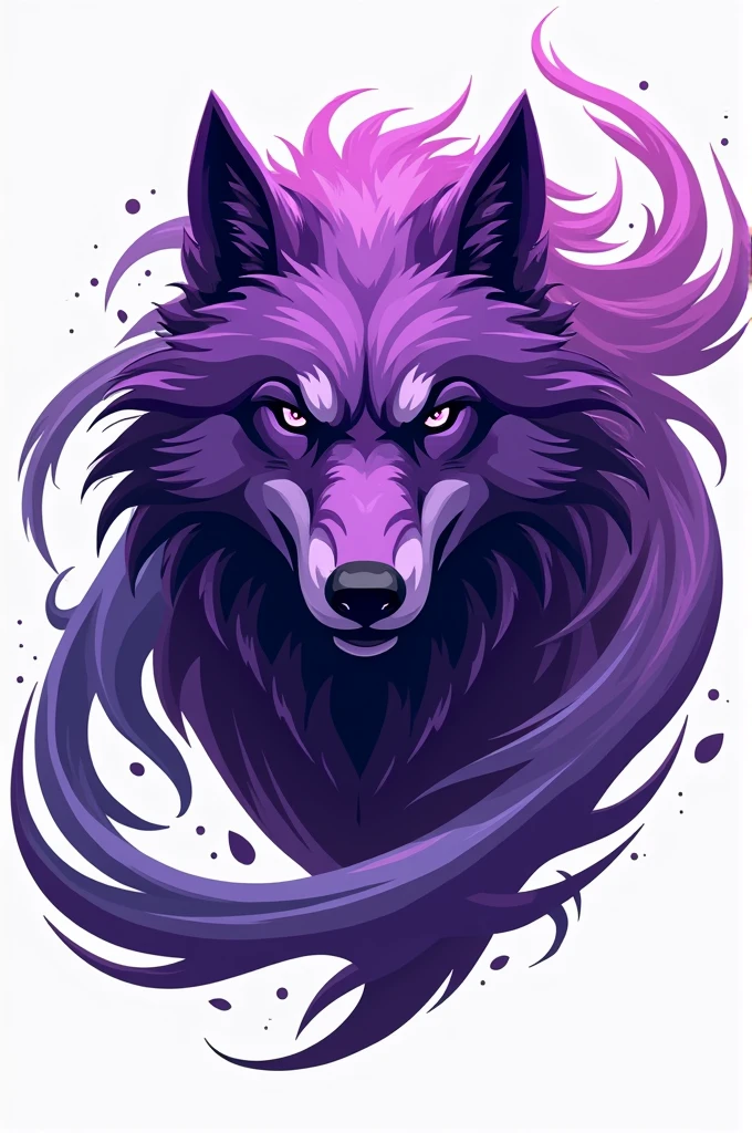 Create a logo for me with a purple wolf and wind.