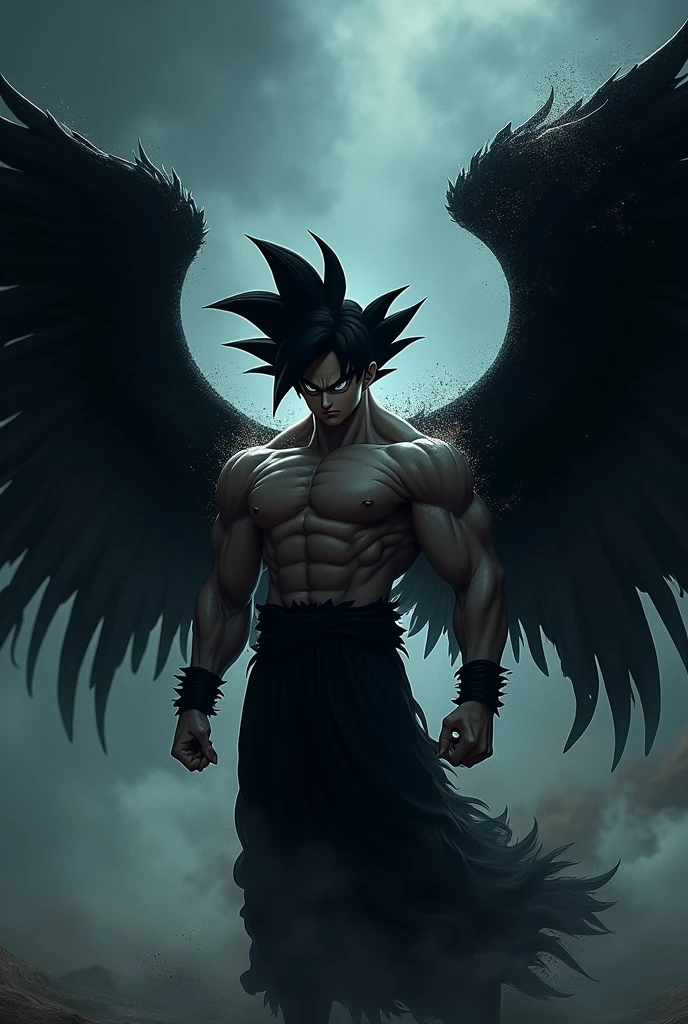 ultra instinct Goku bad angel wings black background
Hell