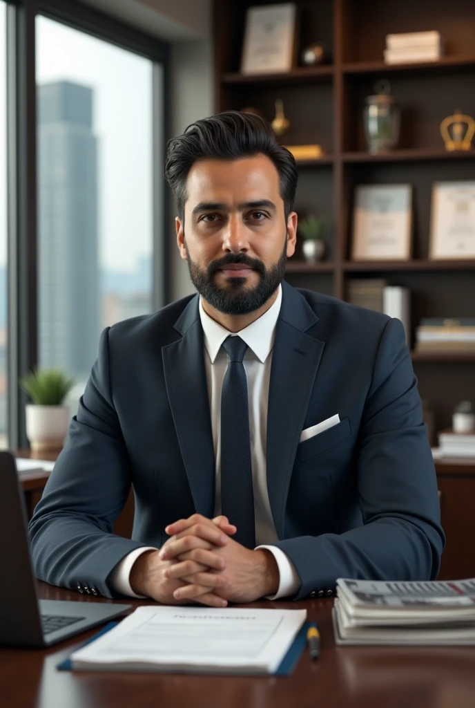 Pakistani Man well Groomed sitting in office