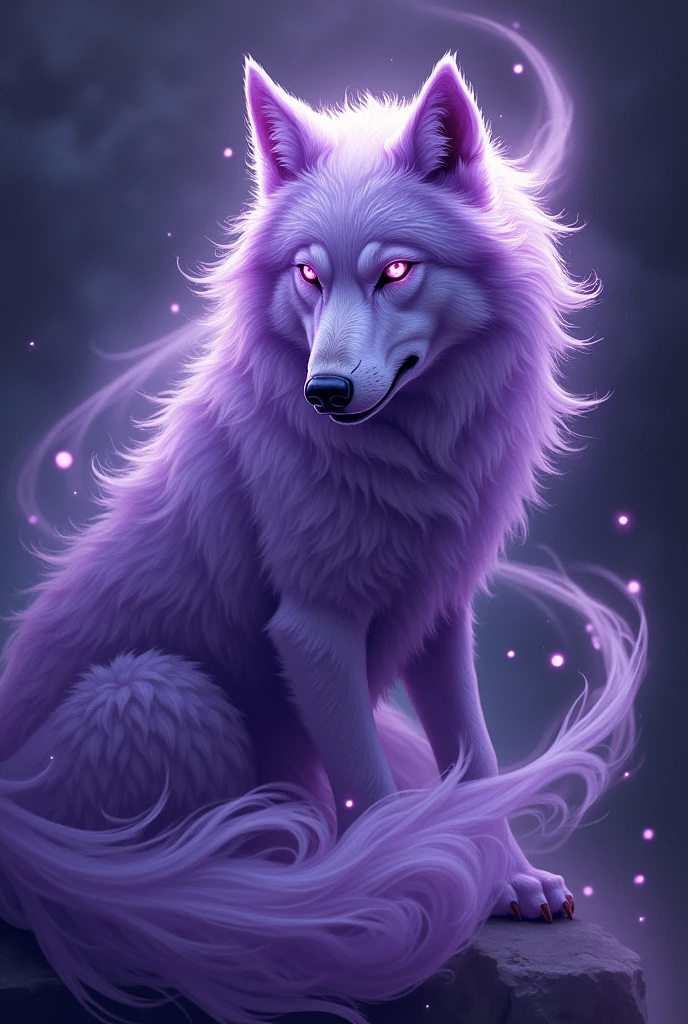 Create me a logo of a purple wolf and wind.