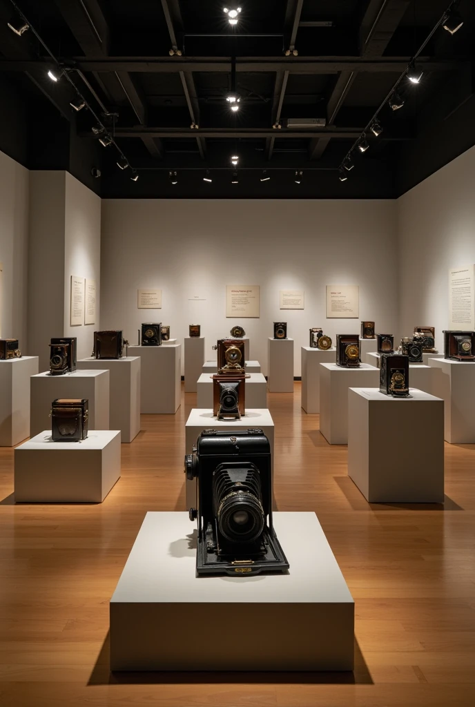 an exhibition of old cameras