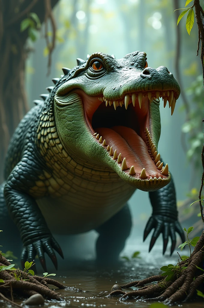 A is for Alligator, snapping with a grin