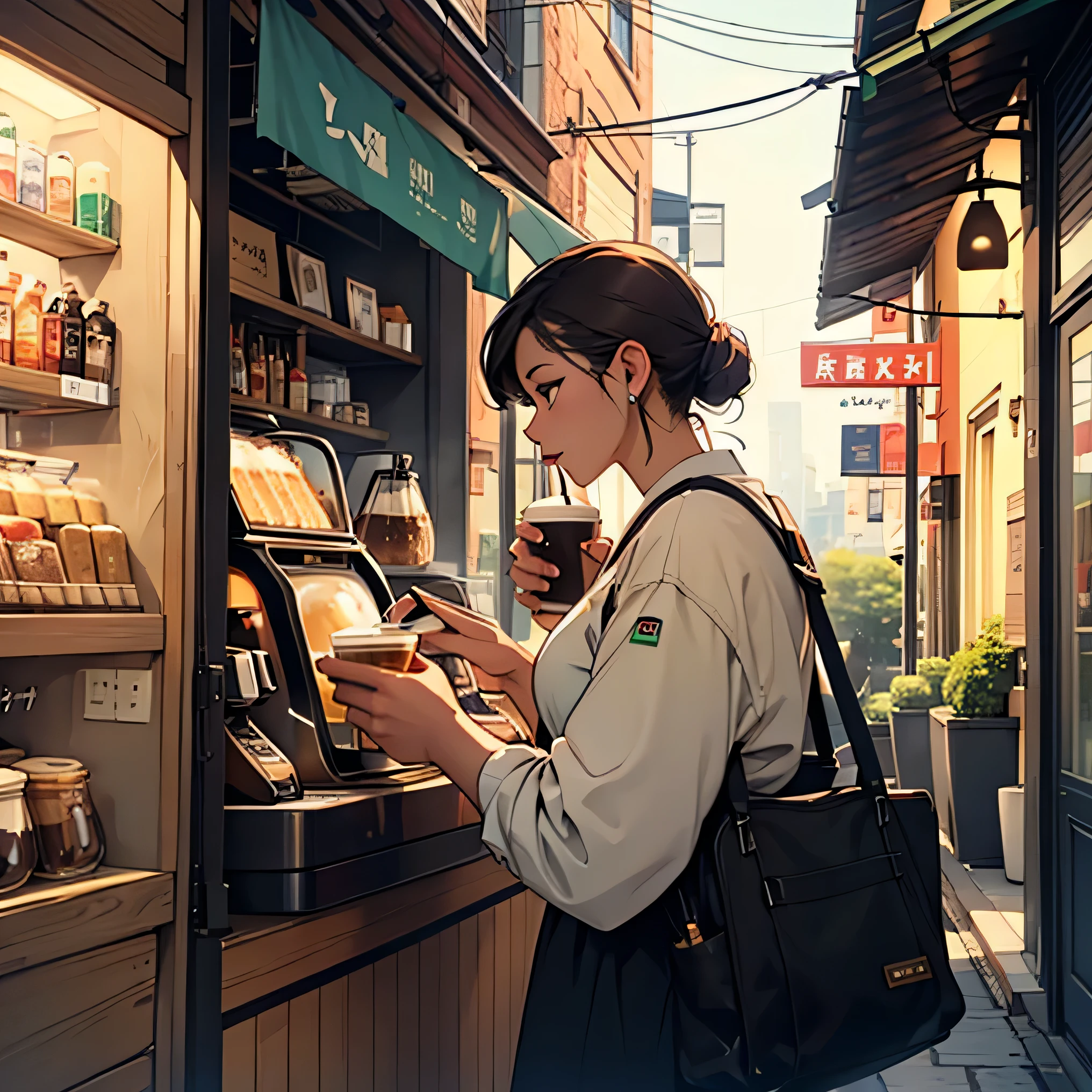 Cafe、coffee、Frappuccino、career woman、break、profile