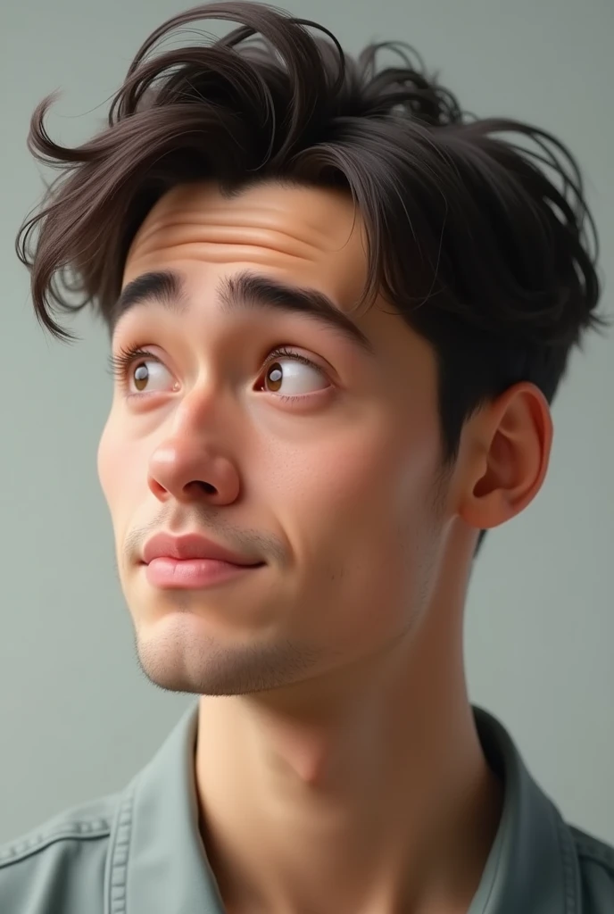 A man with his simple face reactions is 18+ with courtesy thinking in mind