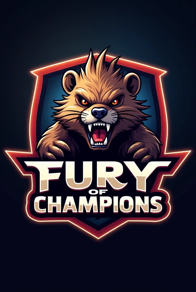 Logo, logo with nutria, video game, fury of champions,video game tournament 