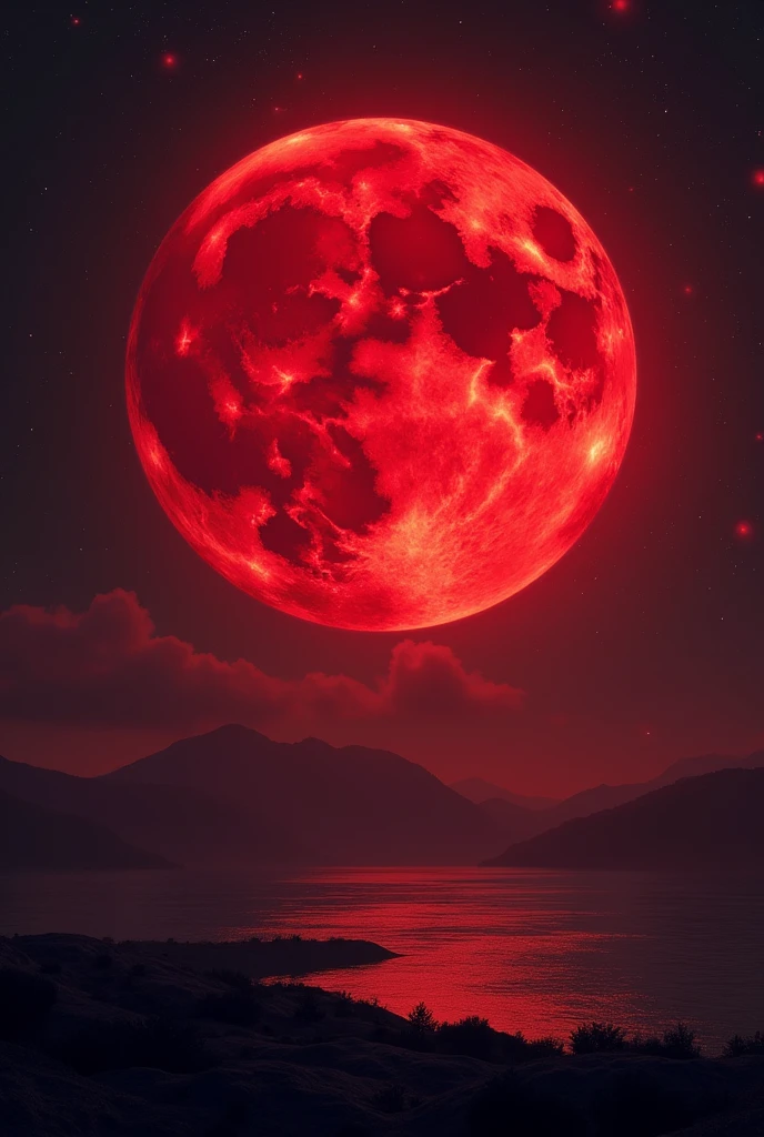 A moon in red colour