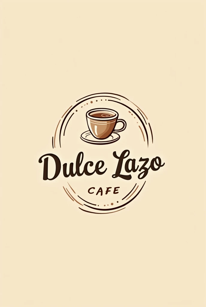 I need the logo for my business called Dulce Lazo, a cafe where we sell desserts, tequeños and coffee.