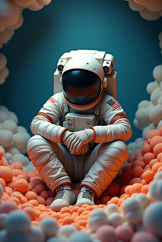 Sad astronaut 3d paper