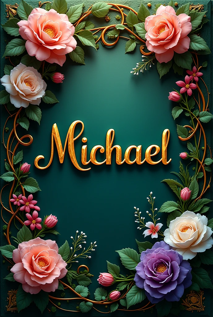 Decorated image with the name Michael in the middle