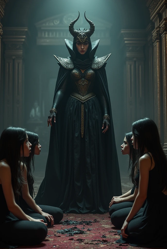 Evil queen and innocent slaves girls