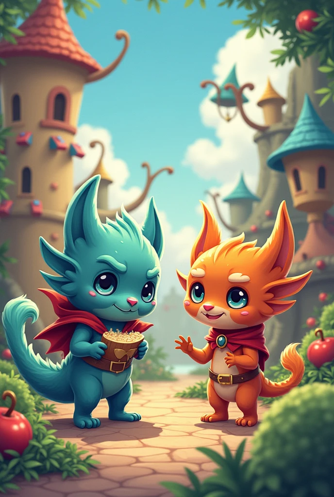 Cute little heroes and monsters are natural enemies