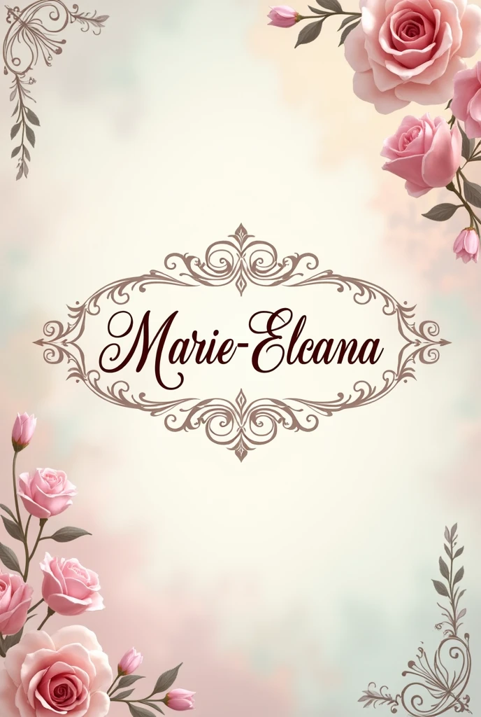 Image décoré avec le nom Marie-Elcana au milieu 