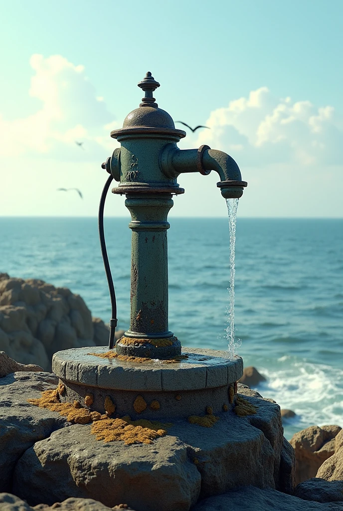 Water pump by the sea