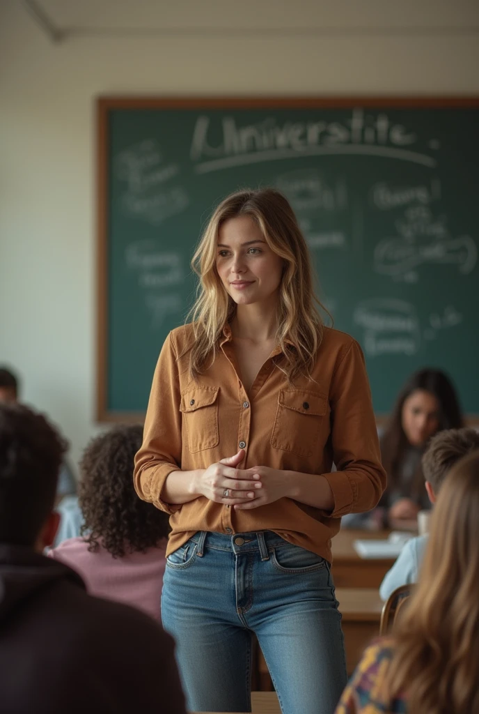 A university teacher showed her students her tits