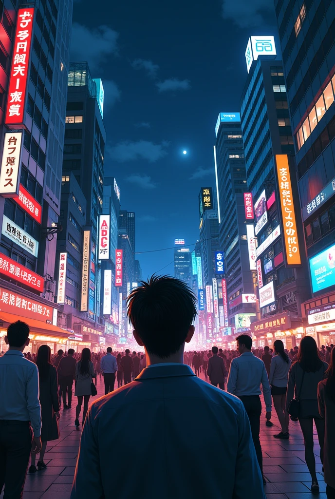 Tokyo city waking man on night and pipal gedari and hilight faces
Public gedaring city