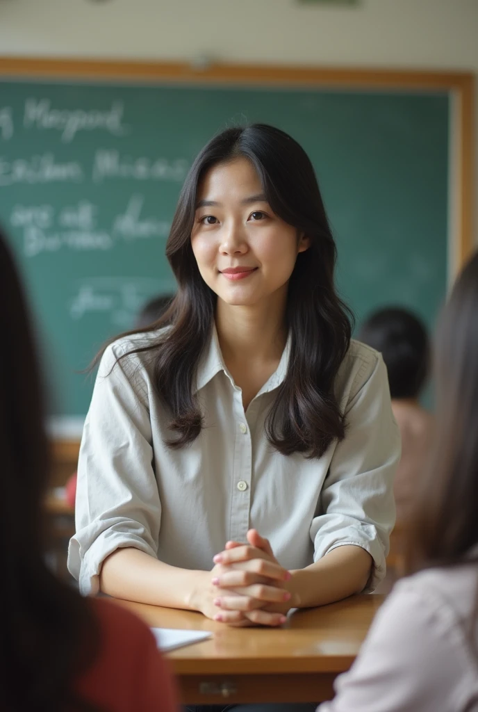 A Korean teacher showed her students her tits