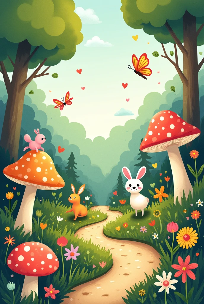 Illustrated garden for children