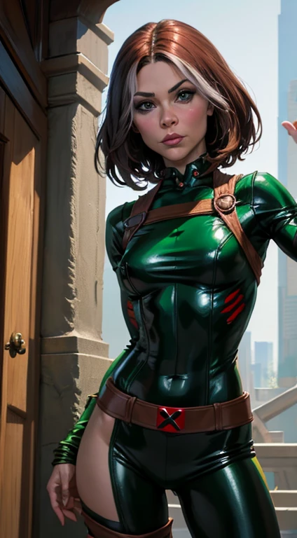 Evangeline Lily cos-play as Rogue from the X-men