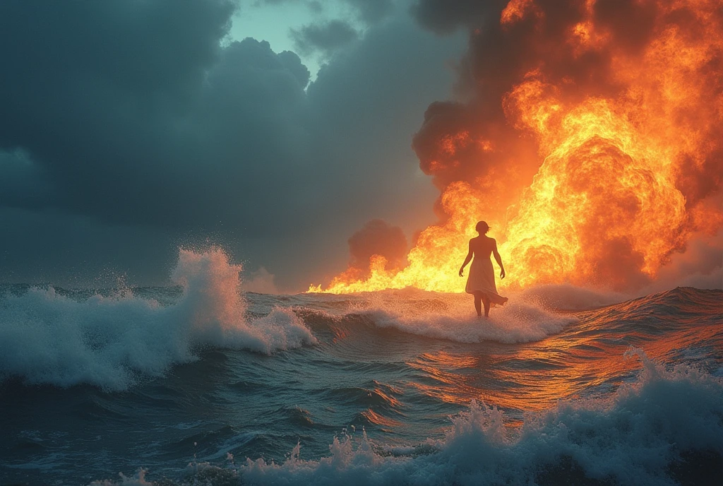 We're burning chaos in the wind, Drifting in the ocean all alone